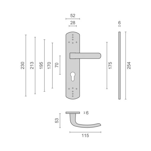 Ensemble de sécurité ELFE entraxe 70 mm palière chromé mat HERACLES D-501PS-CM – Image 9