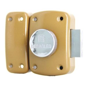Verrou à bouton ECO cylindre 40 mm coloris or HERACLES 458-40