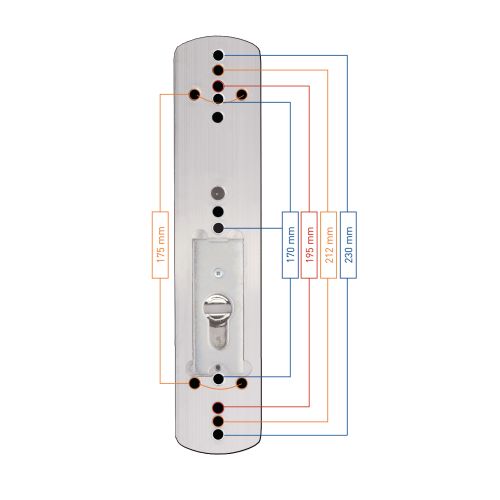 Ensemble de sécurité ELFE entraxe 70 mm palière chromé mat HERACLES D-501PS-CM – Image 7