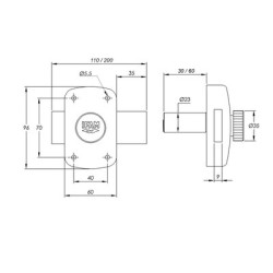 Verrou monopoint à bouton B5 varié - IFAM – Image 2