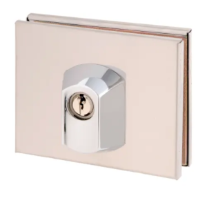 Serrure basse en applique double entrée pour porte glace inox poli HERACLES NM6041100H