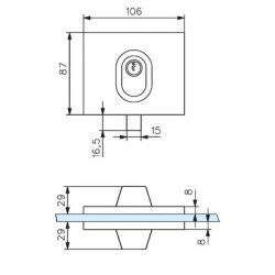 Serrure basse profil rond 1358 varié - STREMLER ASSA ABLOY GLASS – Image 2