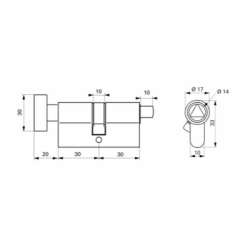 Cylindre européen à bouton TRIANGLE POMPIER T14 nickelé - FTH THIRARD – Image 2