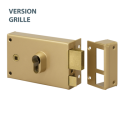 Serrure applique monopoint de grille horizontale à fouillot profil européen 9762 - METALUX