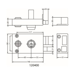 Serrure applique monopoint horizontale à fouillot KESO 8000 OMEGA - JPM – Image 2