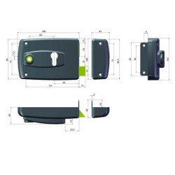 Serrure applique monopoint horizontale à fouillot profil européen FREELOX - JPM – Image 2