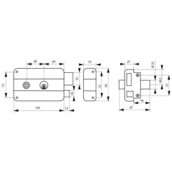 Serrure applique monopoint horizontale à tirage ECO - FTH THIRARD – Image 2