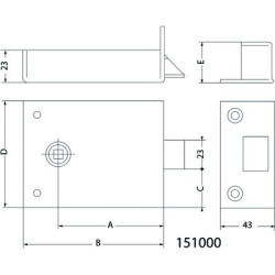 Serrure applique monopoint horizontale bec de cane 151/155 - JPM – Image 2