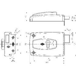 Serrure applique monopoint horizontale pêne dormant seul profil européen FREELOX - JPM – Image 2